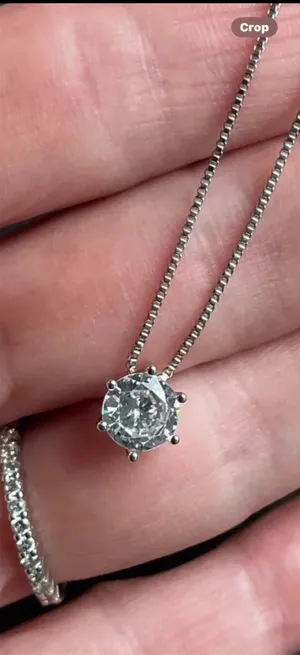 925 Stamped Solitaire Box Chain Necklace thumbnail 3