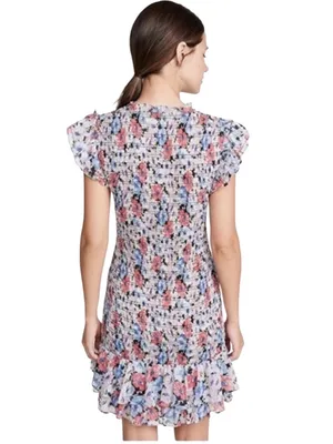 Veronica Beard Cici Floral Smocked Mini Dress. Not Lined Size 2 NWOT thumbnail 11