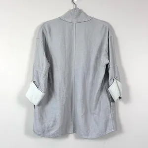 Aritzia Wilfred Lenglen Open Front Textured Jacket Blazer Kimono in Gray XS thumbnail 5
