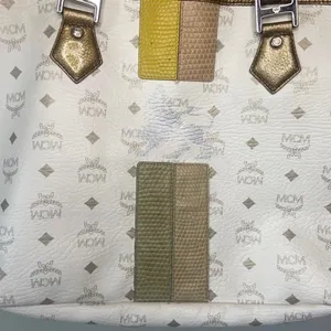 MCM Princess Lion White Shoulder Tote thumbnail 2