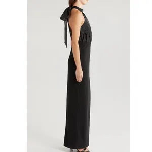 Lulus Organza & Crepe Halter Gown Dress, Cocktail Party Black,‎ Size XL, NWT thumbnail 4