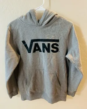 Vans grey hoodie with black logo Size L thumbnail 1