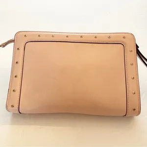 Kate Spade Pink Leather Clutch w/Wrist Strap & Embellished with Brass‎ Studs thumbnail 4