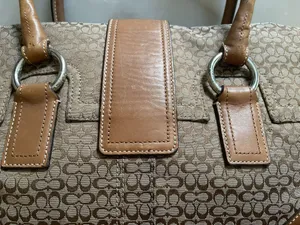 Coach Signature Mini Boston Shoulder Bag Leather Black Authentic Rare thumbnail 3