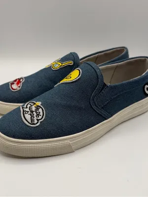 Vintage Havana Denim Patch Slip On Sneakers Women’s 8 Blue Embroidered thumbnail 3