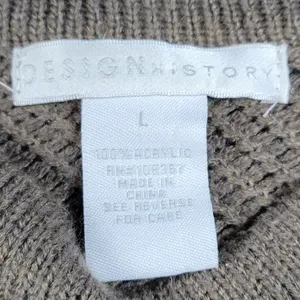 Design History Sweater Dress Womens L Brown Rib Angle Knit Pull On Midi Casual thumbnail 8