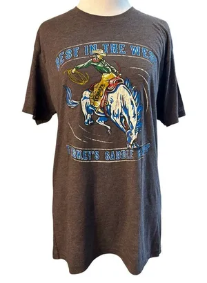 NWOT Teskey’s “Best In The West” Tee Brown Size M thumbnail 1