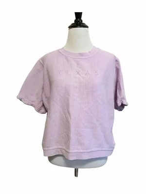 Pressbox medium Women's Lavender Ribbed "TEXAS" Short Sleeve Sweatshirt thumbnail 1