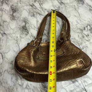 Vintage Chunky Y2K Shoulder Bag Gold by Kathy Van Zeeland 90s Gems thumbnail 9