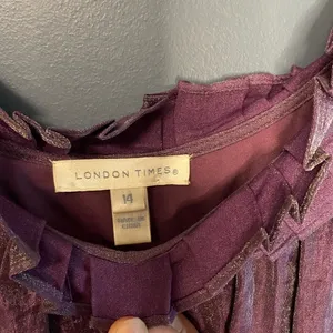 London Times Midi Purple Iridescent Dress sz‎ 14 thumbnail 3