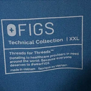 Figs Catarina One-Pocket Scrub Top Blue V-Neck Darted Back Short Sleeve Size XXL thumbnail 3