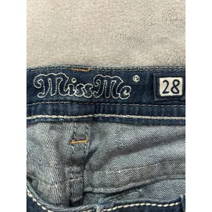 Miss Me Women's Bootcut Jeans Blue Embellished‎ Thick Stitch Low Rise Size 28 thumbnail 4