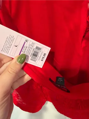 Red Lace Trim Halter Tank Top with Ribbon Tie Wild Fable NWT thumbnail 3
