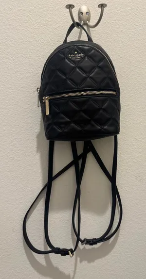 Kate Spade Quilted Blush Black Mini Backpack thumbnail 1
