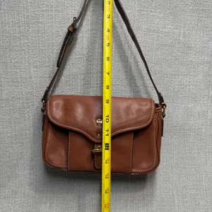 Etienne Aigner Brown Leather Crossbody Shoulder Bag Vintage Small Flap‎ Purse thumbnail 7