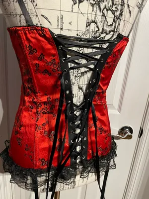 Vintage y2k Lace Floral Corset Steampunk Victorian Gothic Satin thumbnail 7