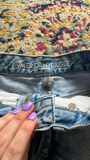 American Eagle Distressed Mom Jean Denim Shorts thumbnail 5