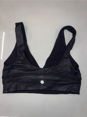 Lululemon Align Ribbed V-Neck Bra *Light Support, C/D Cup Shine Black thumbnail 5