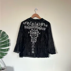 Jen’s Pirate Booty Crushed Velvet Beaded Jacket Blazer thumbnail 2
