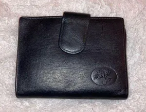 Small Black Top Grain Cowhide Leather Wallet thumbnail 1