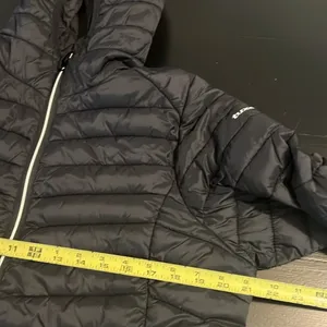 Tuxer Black Puffer Jacket with Hood‎ Womens Large Fitted Quilted Coat thumbnail 4