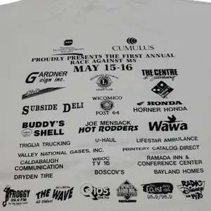 Hanes Vintage Shirt Size XXL Vintage 90s Shirt Race Against MS 1999 Graphic Tee Unisex T-shirt thumbnail 6