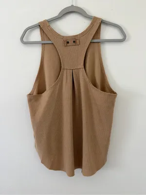 Free People We the Free Neutral Cottage Core Cool It Thermal Knit Tank- medium thumbnail 7