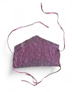 Y2K Better Be Festival Chainmail Halter Crop Top Handkerchief Metallic One‎ Size thumbnail 1