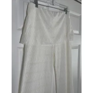 Prana Breathe Skirted Wide Leg Pants Womens Size M White Pointelle Knit Yoga‎ thumbnail 4