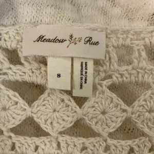Meadow Rue Anthropologie Womens Beige Keller Crochet Pullover Top thumbnail 3