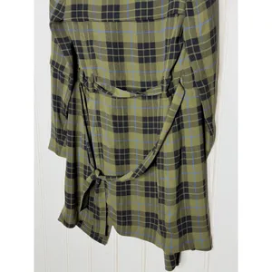 Babaton Aritzia Quincy Jacket Olive Green Plaid XS Tie Belt thumbnail 9