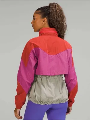 Lululemon‎ Evergreen Anorak Pink Punch Pink Lychee Raw Linen Windbreaker thumbnail 2