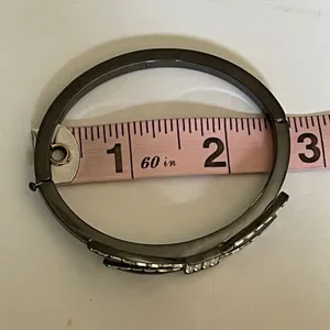 Coach‎ Bow Bangle Bracelet Womens OS Gunmetal Coquette Crystal Hinge Cuff thumbnail 9