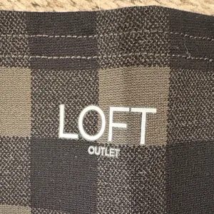 LOFT Checkered Leggings - Black and Army Green , stretch thumbnail 2