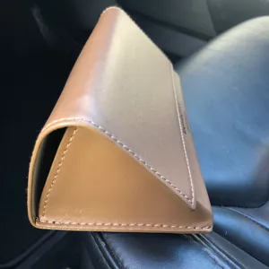 Burberry Leather Sunglass Case Eyeglass Foldover Magnetic Closure Brown thumbnail 2
