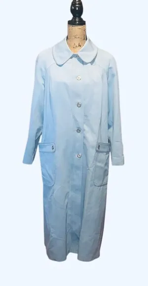 Vintage Forecaster of Boston Blue Lined Trench Coat Size 13/14 thumbnail 1