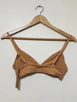 New Skims Fits Everybody Triangle Bralette Size Small Nwt Ochre Tan thumbnail 5