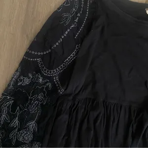 free people embroidered penny tee ruffle sheer long sleeve blouse thumbnail 4