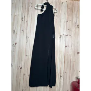 Lulus Keep It Interesting Black Asymmetrical Cutout Halter Dress Holiday Large thumbnail 2