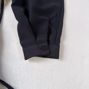 Navy Blue‎ Button Front Midi Shirt Dress – Size M Longe Sleeves thumbnail 11