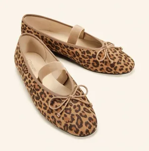 C.Paravano Almond-Toe‎ Ballet Microsuede Flats (Liora) Leopard Size 40 US 9.5 thumbnail 1