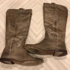 Frye Grey Distressed Paige Tall Pull-on Boots Size 8 thumbnail 1