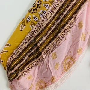 We the Free Blossom pale peachy pink thermal with patterned balloon sleeves. XS thumbnail 3
