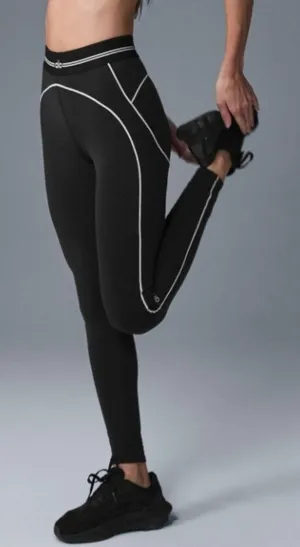 Alo Airbrush High-Waist Heart Throb Leggings Black White Hi-Rise Waisted Tights thumbnail 1