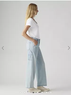 Levi's Women's Wide-Leg Carpenter Jeans Sz 25x31 Light Wash thumbnail 5