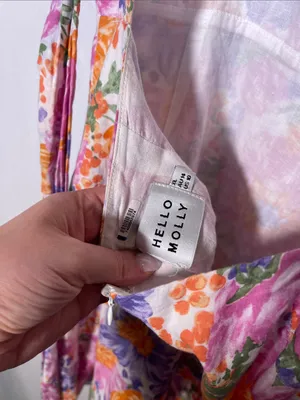 Hello Molly Womens Pink Purple Floral Mini Dress Open Back 10 thumbnail 3