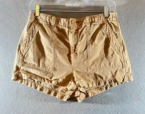 704 |‎ Aerie Utility Cargo Shorts Women's Small Tan Drawstring Relaxed Boho thumbnail 1