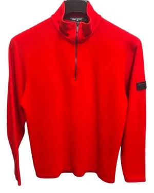 POLO SPORT Ralph Lauren Mid-90s Red Quarter-Zip Fleece Pullover Sweater Sz XL thumbnail 1