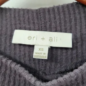 Anthropologie Eri + Ali Womens Sweater XS Gray Ribbed Knit Mock Neck Pullover thumbnail 2