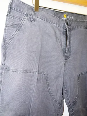 Carhartt Slim Fit Women’s Dark Gray Workwear Carpenter Tall Pants thumbnail 4